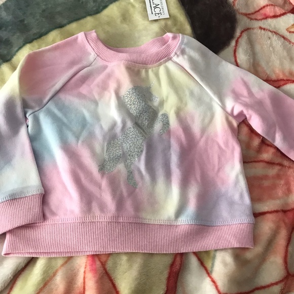 The Children's Place Other - Tie Dye Holographic Unicorn Sweatshirt